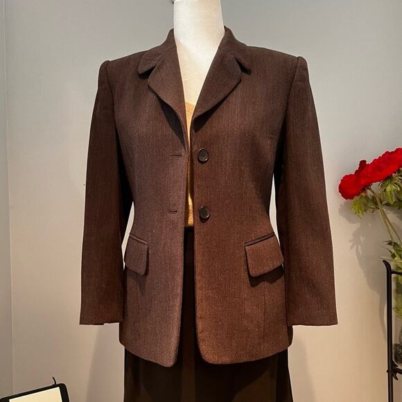 NEW Jones New York Career Wool Striped Career Longline Blazer Jacket Y2K 4P NWOT - Picture 2 of 14